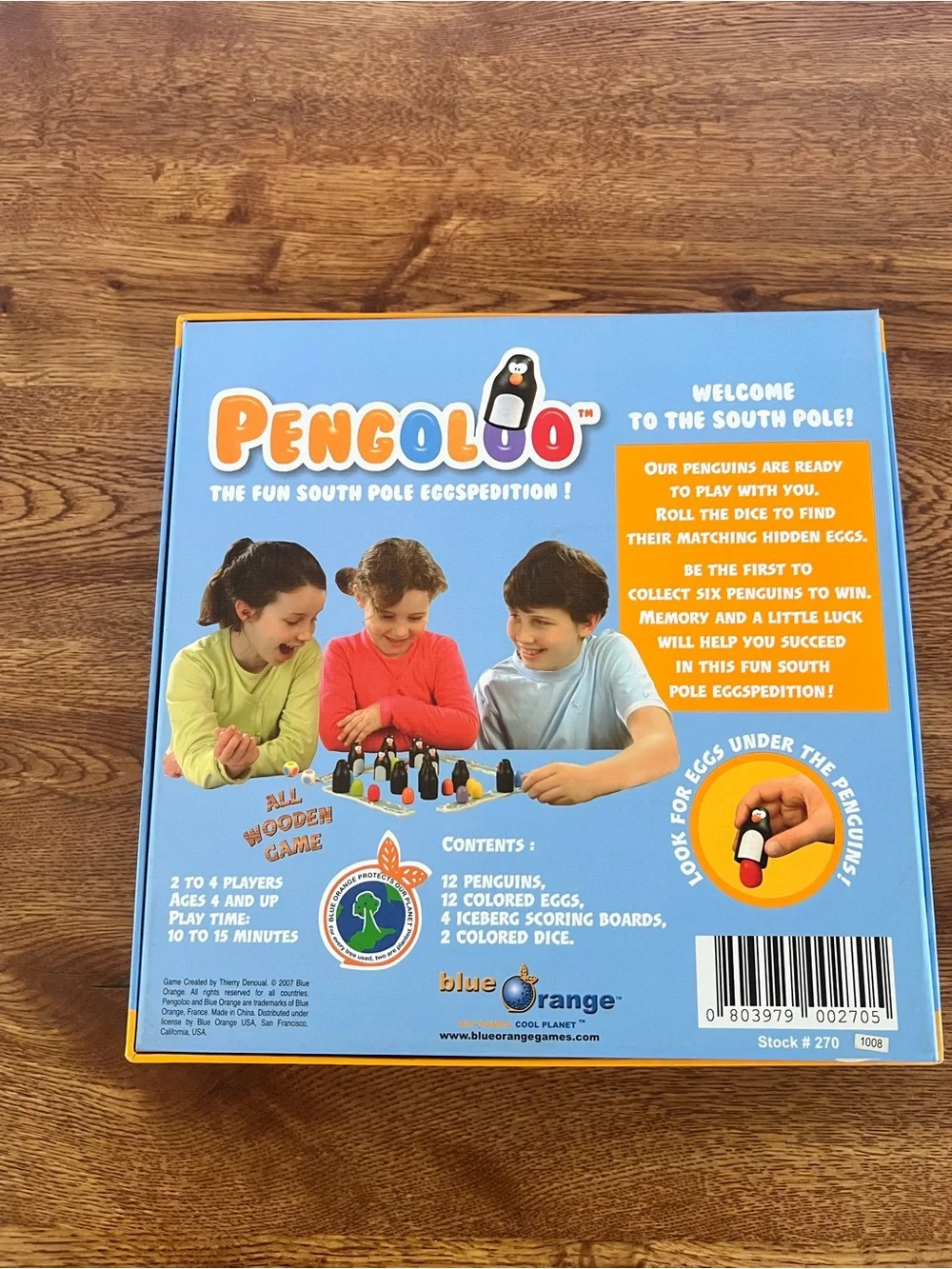 Blue Orange Pengoloo Wooden Memory Game